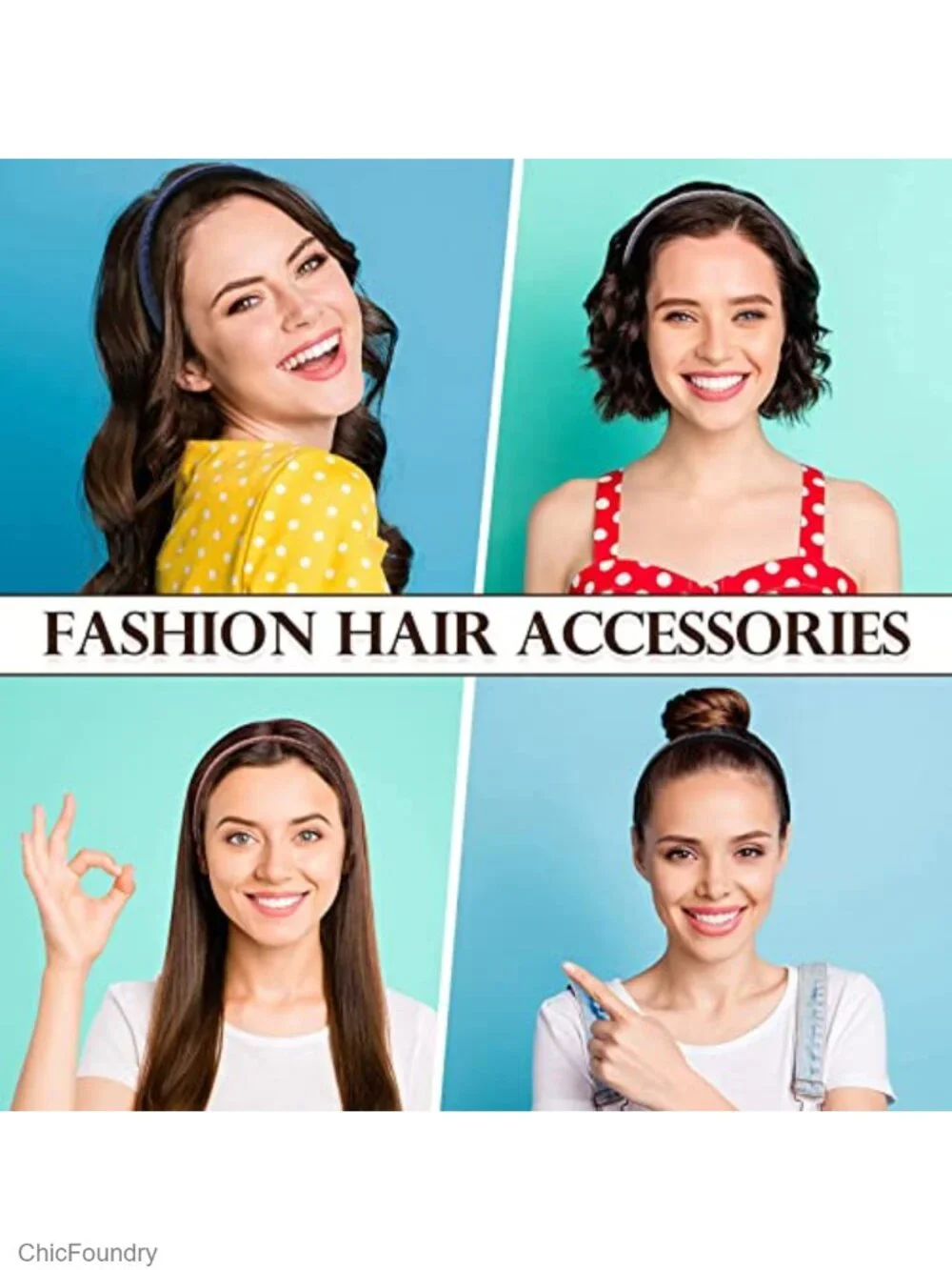 12 Pack Thin Plastic Headbands for Women Girls with Teeth, Non Slip Hair